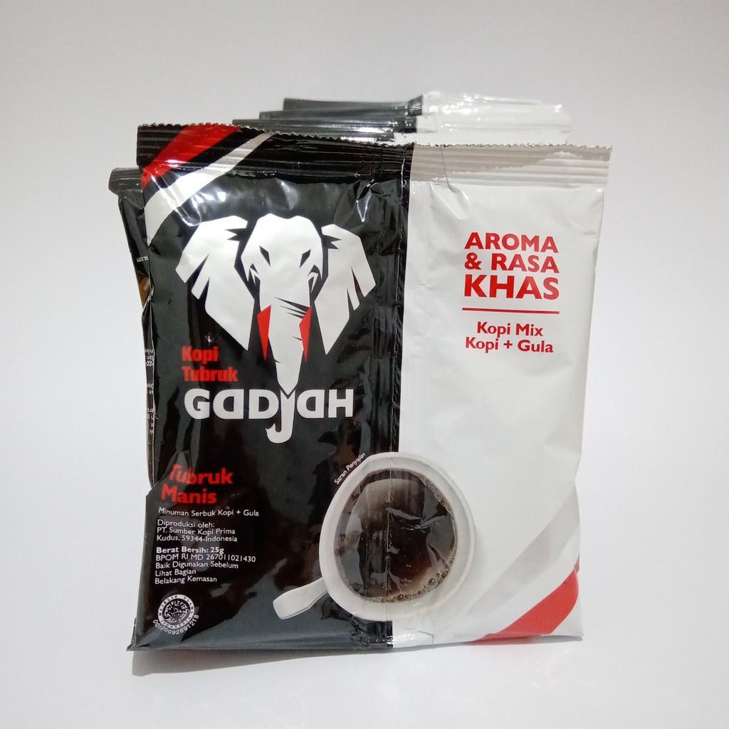 

Kopi Tubruk Gadjah Kopi + Gula 23gr x 10's