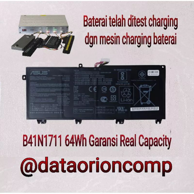 Baterai Battery Laptop Asus ROG GL530 GL503V GL503VD GL503VM GL503GE GL503VS GL703GE B41N1711