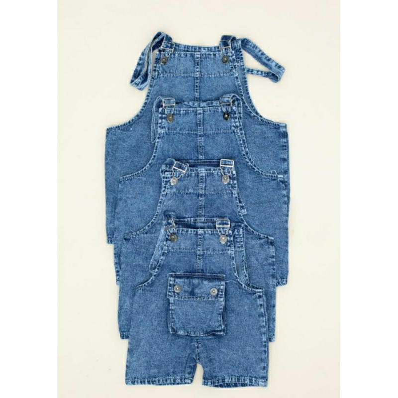 OVERAL CARGO CELANA PENDEK JEANS ANAK USIA 1-6 TAHUN