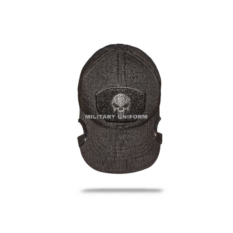 topi tactikal hitam punisher coak terbaru polos