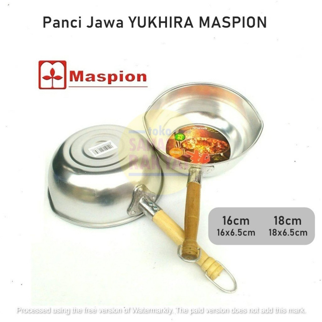 Panci Yukihira Gagang Kayu Uk. 16 &amp; Uk. 18 MASPION