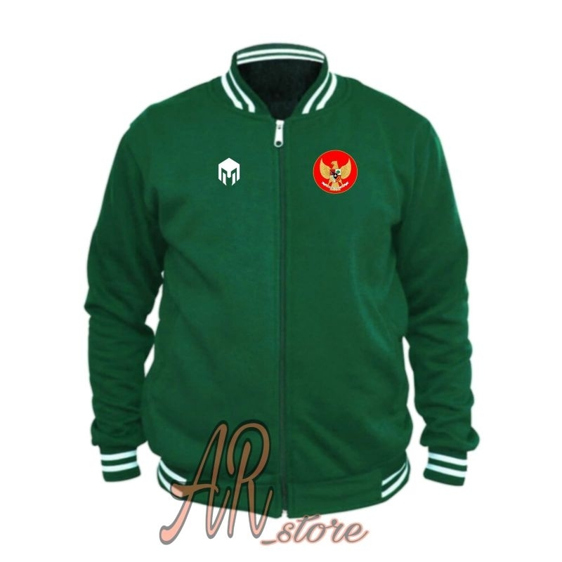 JAKET INDONESIA LOGO MERAH JAKET VARSITY TIMNAS TERBARU