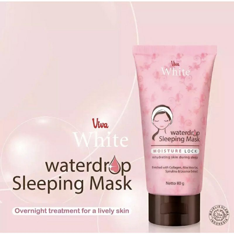 MFI - Viva White Waterdrop Sleeping Mask with Collagen, Aloe Vera Gel, Extract Spirulina &amp; Licorice | Netto 80gr