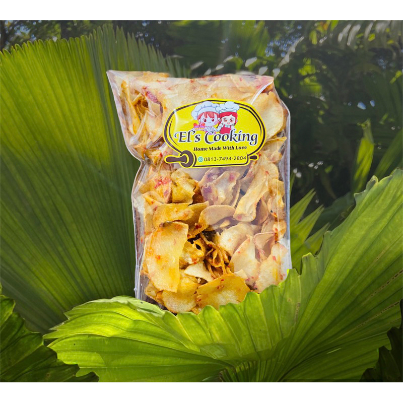 

keripik talas/keladi pedas manis gurih