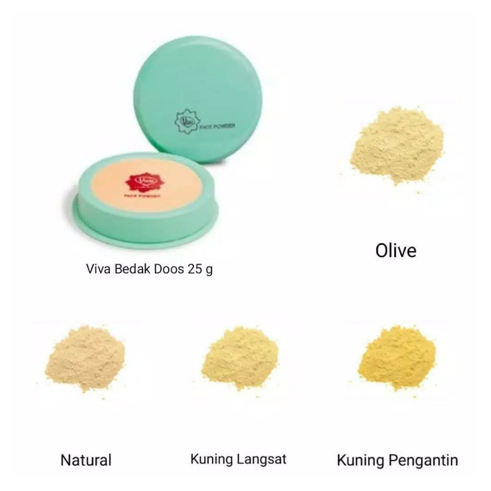 Ready Stock | VIVA Face Powder Bedak Doos Mini Hijau Tabur 25gr
