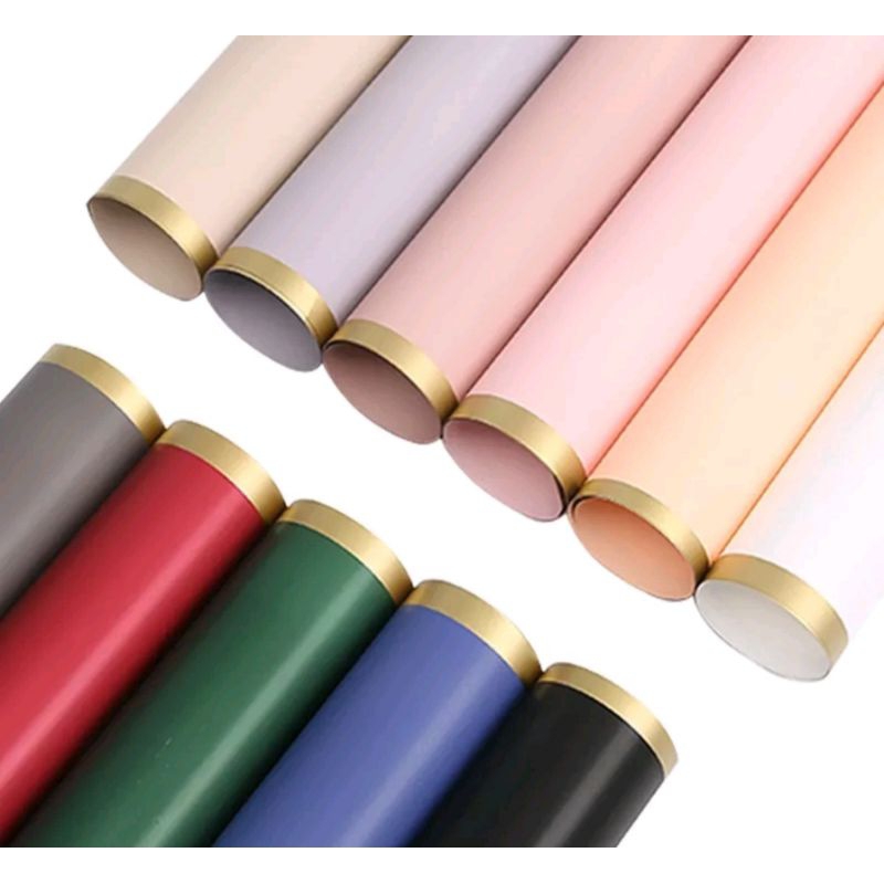 

[ECER] KERTAS CELLOPHANE SOLID COLOR GOLD LINE