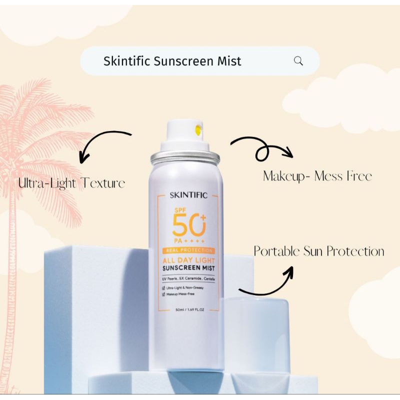 SKINTIFIC 5X CERAMIDE SERUM SUNSCREEN ALL DAY MIST SPF 50+ PA++++