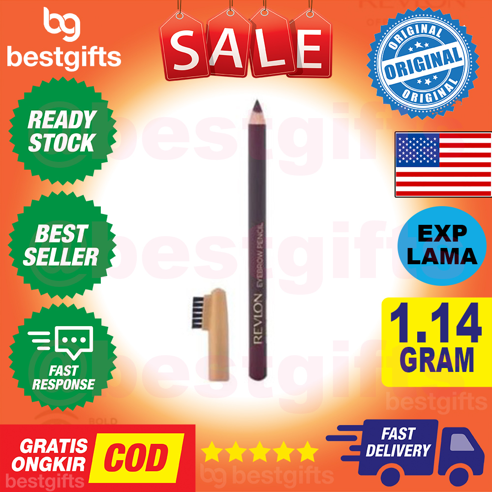 REVLON EYEBROW PENCIL WITH BRUSH (pensil alis waterproof dengan hasil natural)  1.14 GRAM - DARK BROW