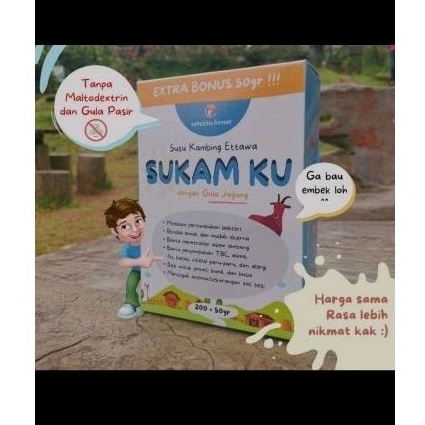 

SUSU Kambing dengan gula jagung SUKAMKU 200+50 gr by sehat itu hemat