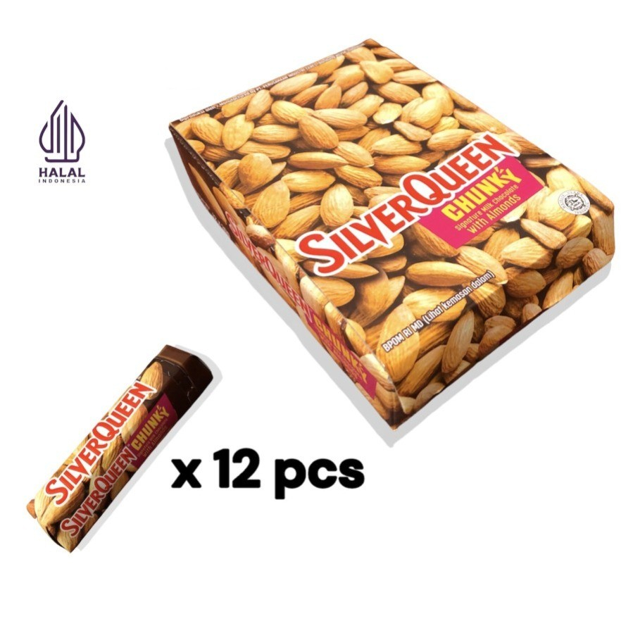 

Silverqueen Coklat Chunky Bar Mede/ Almond MINI 26 gram 1 box isi 12 pcs