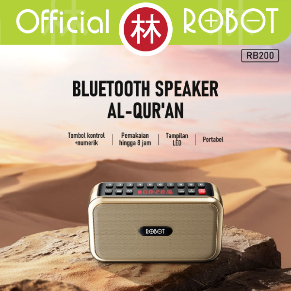 Robot RB200 Bluetooth Speaker With Number Keys &amp; LED Speaker Al-Quran