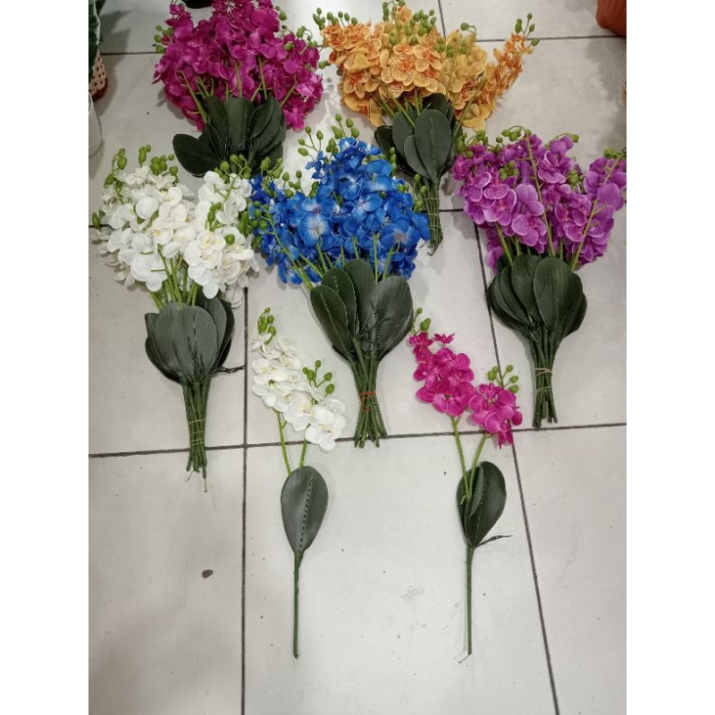 Artificial Flower Bunga Anggrek Cabang 2 / Anggrek Kecil x2 / Orchid Artificial / Bunga Anggrek Arti