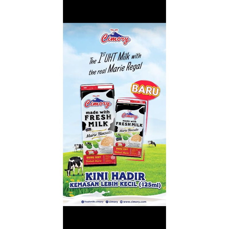 Cimory susu UHT Fresh Milk Marie Biscuit 125ml