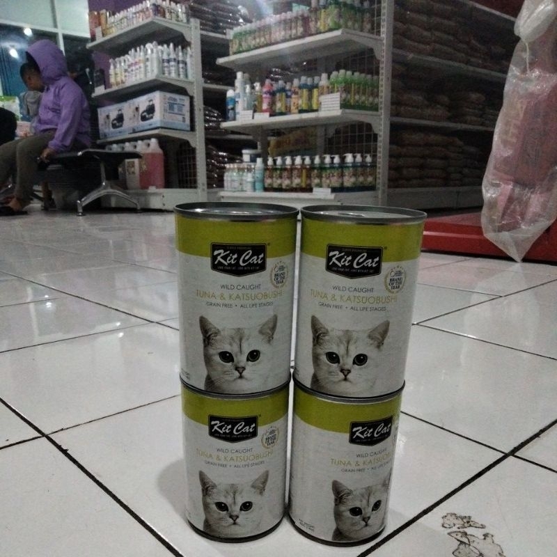 Kit Cat Tuna &amp; katsuobushi /kitcat Kaleng wet food kitten adult (all life Stages)