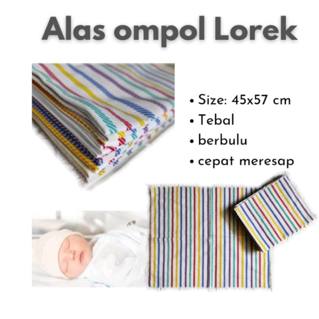 Alas Ompol Bayi Lorek Perlak Lemek Lurik Bahan Katun Berbulu Halus Daya Serap Tinggi LUSINAN