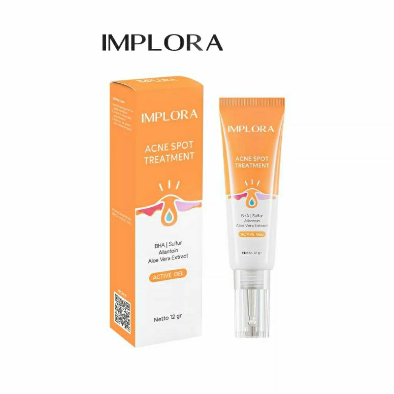 IMPLORA Acne Spot Treatment 12gr With BHA Sulfur Allantoin Aloe Vera Extract - Obat Totol Jerawat Ampuh