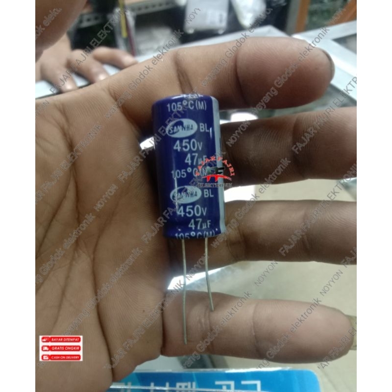 Capacitor elco 47uf 450v Kapasitor elko 47 uf 450 volt 450/47