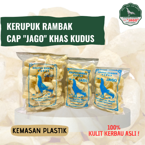 

Kerupuk Rambak Kulit Kerbau Asli Cap "JAGO" Oleh Oleh Khas Kudus kemasan 100gr 125gr 250gr