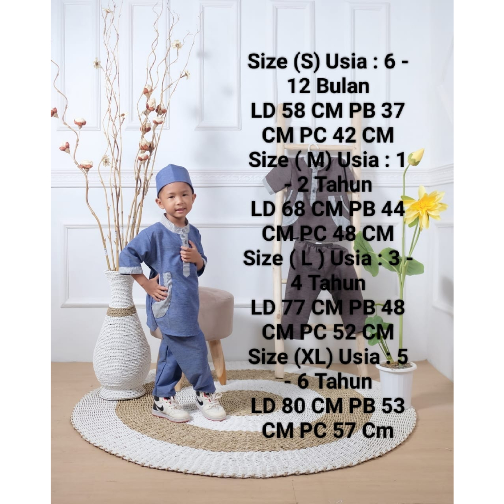 Baju Koko Anak Treiji Setelan Baju Muslim Anak Usia 0 1 2 3 4 5 6 Tahun