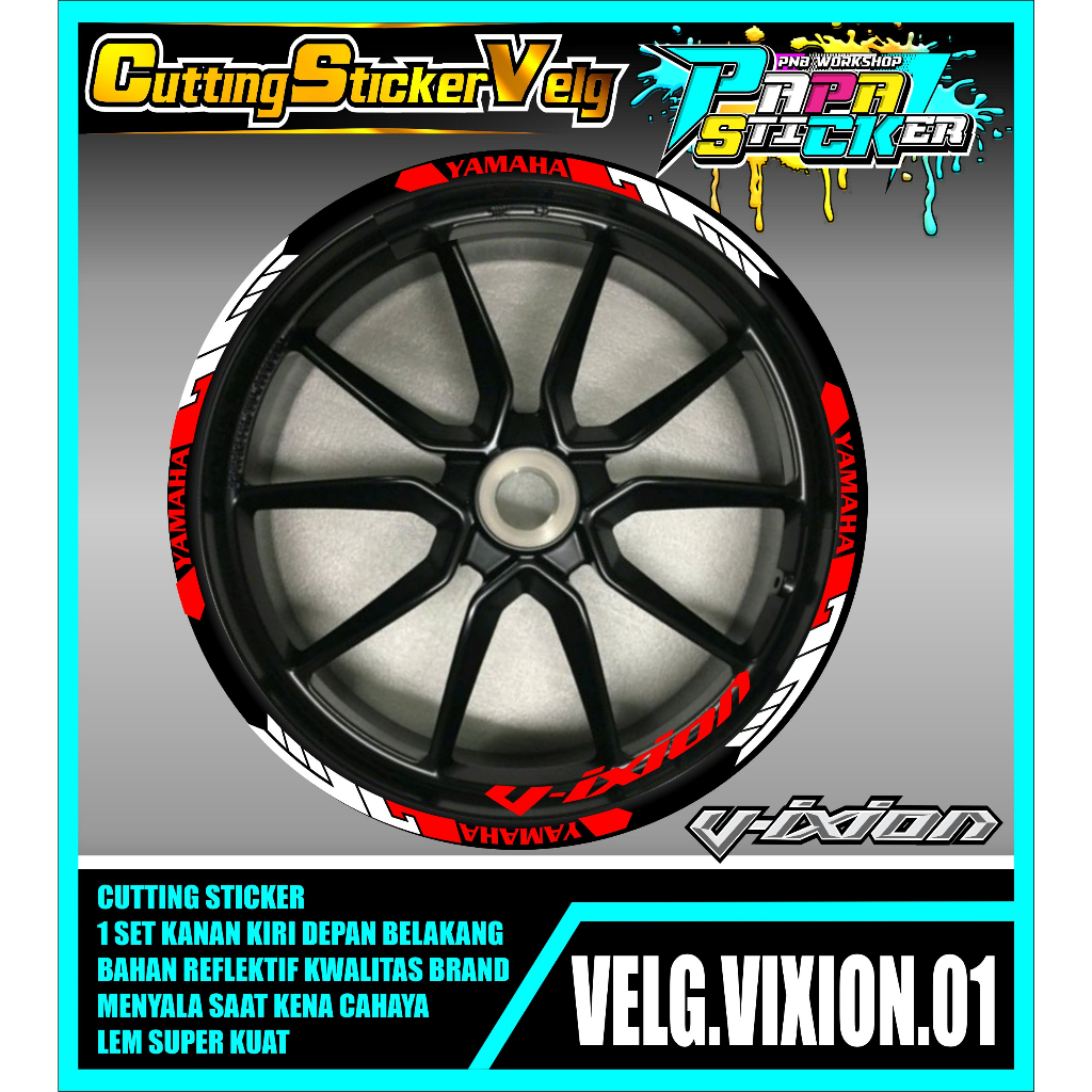 STIKER VELG VIXION  CUTTING STICKER VELG VIXION  CUTTING VARIASI YAMAHA VIXION LIS BAN/VELG 01