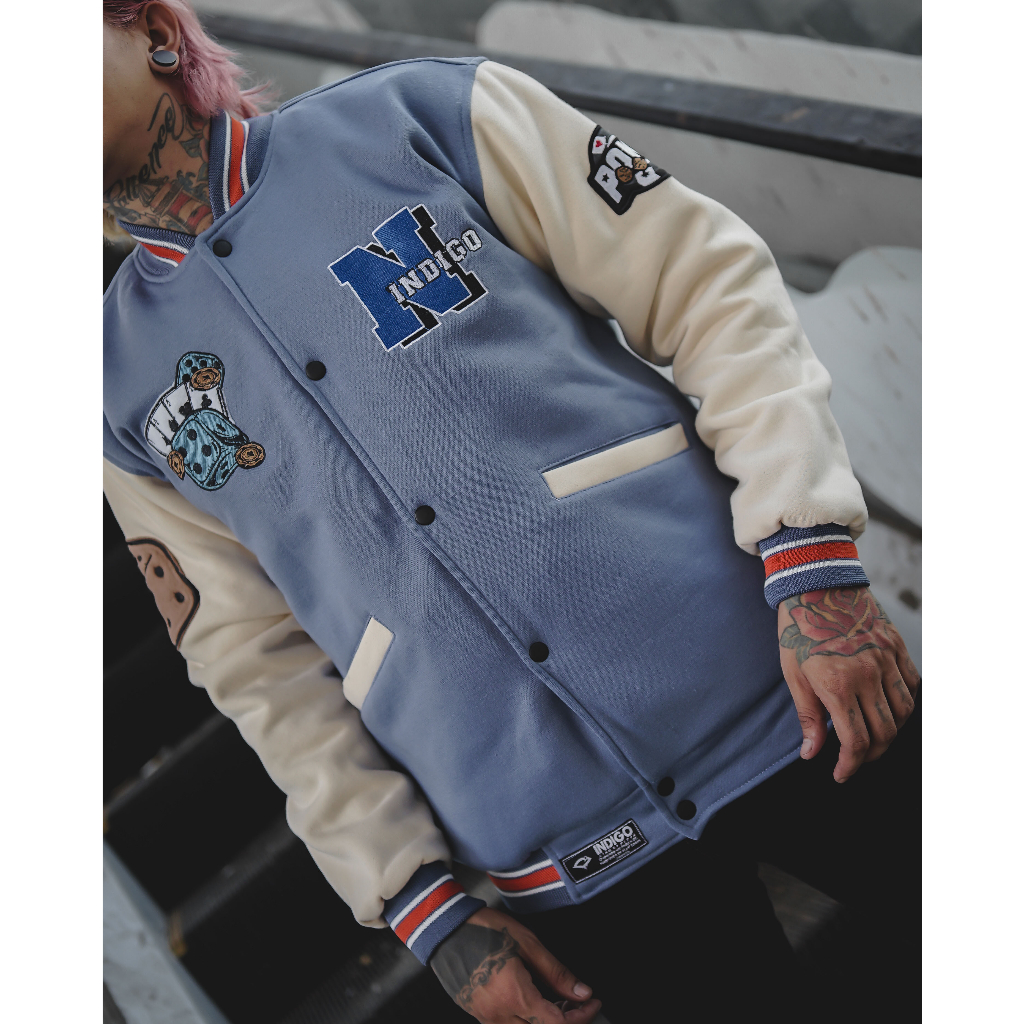 JAKET PRIA VARSITY POKER