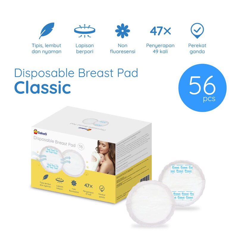 Breast Pad Gabag Classic isi 56/ 60 pcs Penyerap Asi