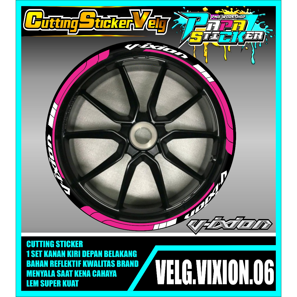 STIKER VELG VIXION  CUTTING STICKER VELG VIXION  CUTTING VARIASI YAMAHA VIXION LIS BAN/VELG 06