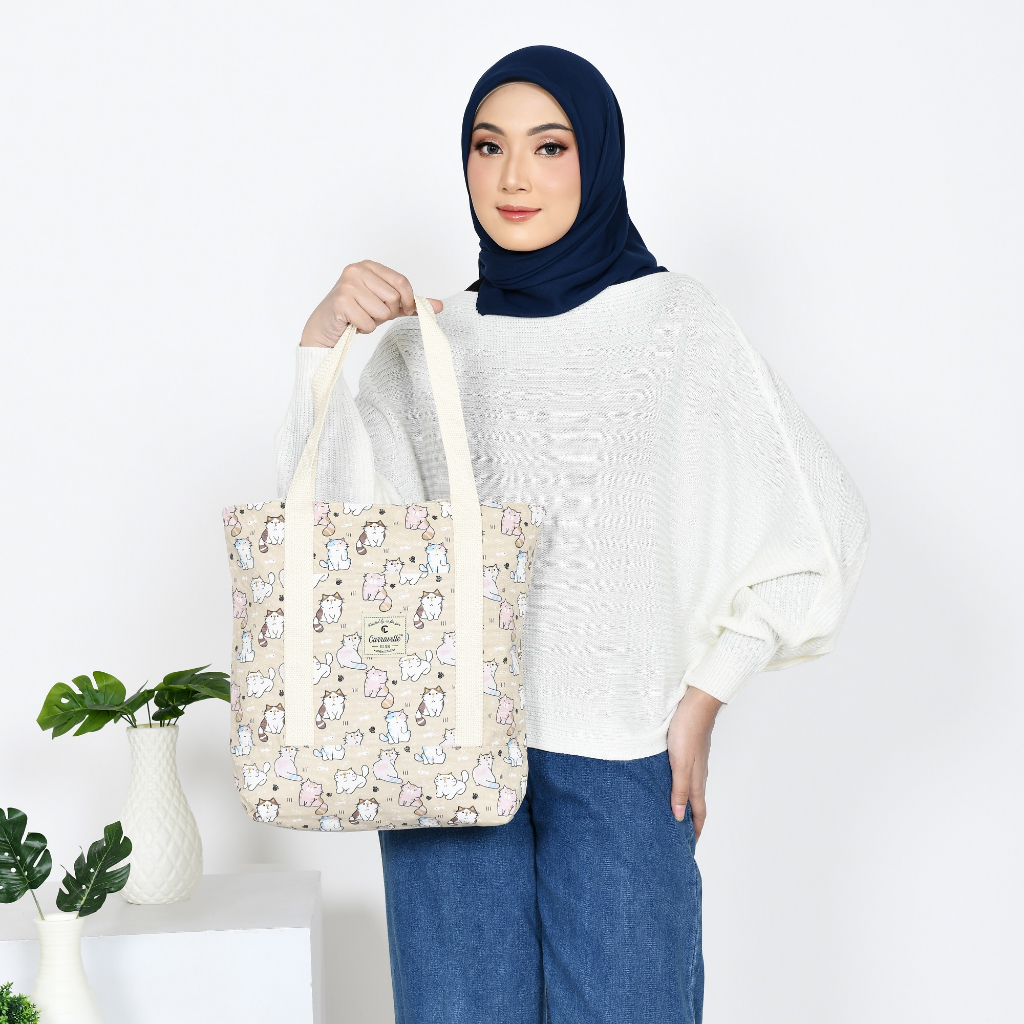 Totebag kanvas Resleting wanita  Bahan tote bag Canvas Sueding polos dan motif Tebal Lembut Bisa Custom Sablon Untuk Tas Seminar Souvenir Gift Pernikahan dll