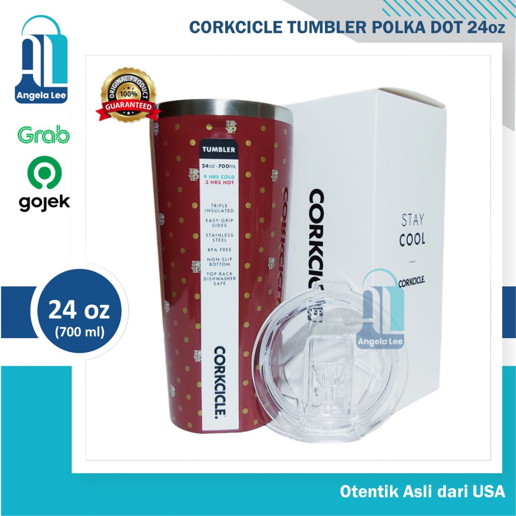 Corkcicle Tumbler Florida State University Polka Dot Ori USA 24oz