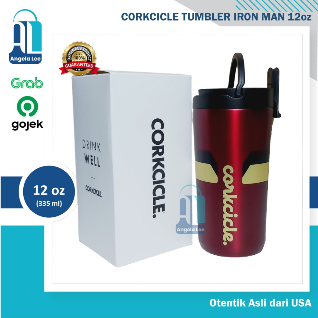 Corkcicle Tumbler Marvel Iron Man Kids Cup Lid &amp; Straw Ori USA 12oz