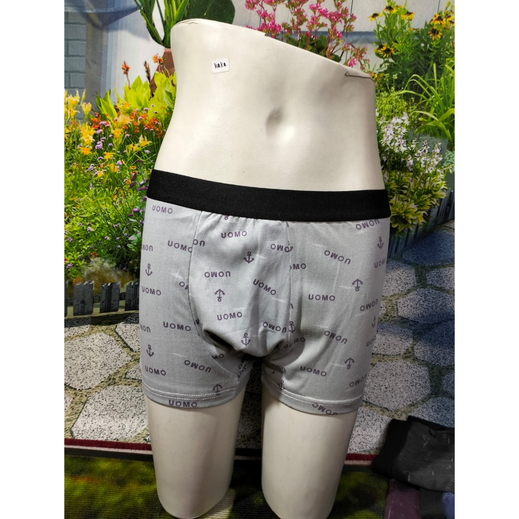 BOXER COWOK DEWASA 3460 IMPORT Celana dalam pria L-4XL elastis berbahan 100% katun murni