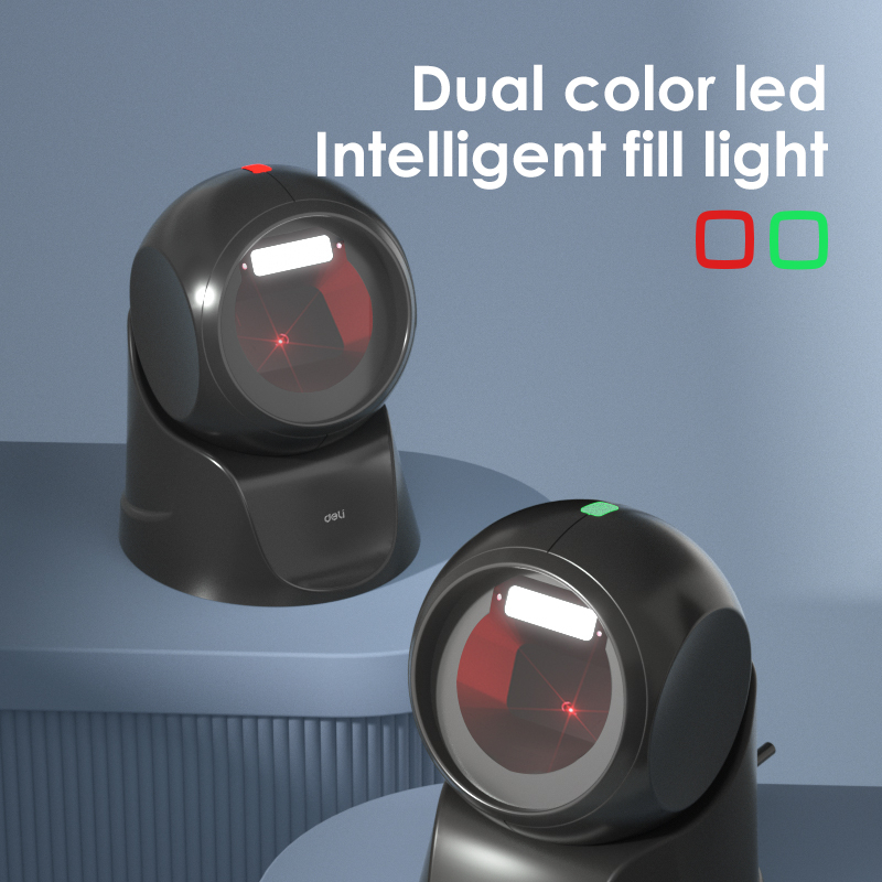 Deli Stand Barcode Scanner 1D 2D LED Light Adjustable Angle ES231