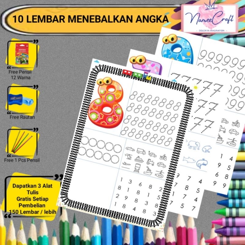 

[LMA4] Lembar Edukasi Belajar Menulis, Mengenal Angka dan Mewarnai || SERIES MENEBALKAN & MEWARNAI 1-10