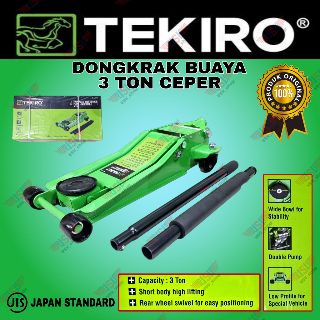 TEKIRO DONGKRAK BUAYA 3TON BODY CEPER DONGKRAK BUAYA 3T DOUBLE PUMP