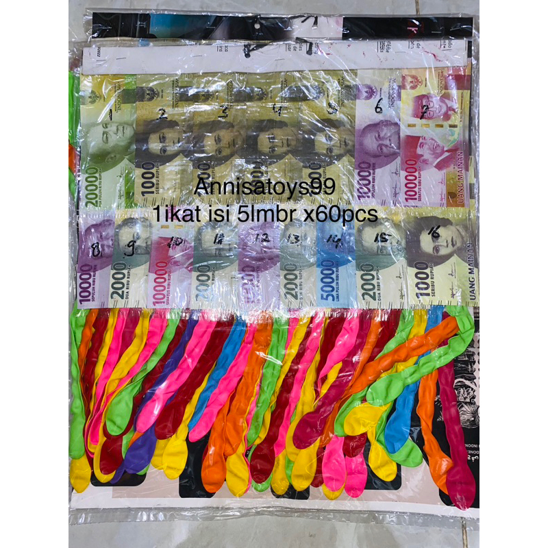

( TERMURAH ) ANGPAU BERHADIAH ISI 1 IKAT 5x60PCS