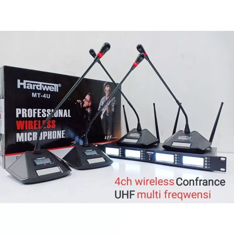 ORIGINAL Mic Wireless Gooseneck HARDWELL MT4U MT 4U Mic Meja Mic Podium TERBAIK