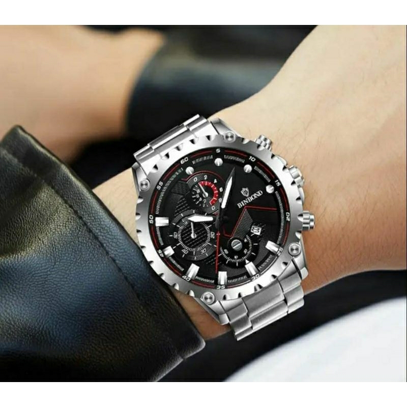 NEW SALE! Jam Tangan Bosindo All Stainliss Steel Pria Analog Kasual Tanggal Aktif