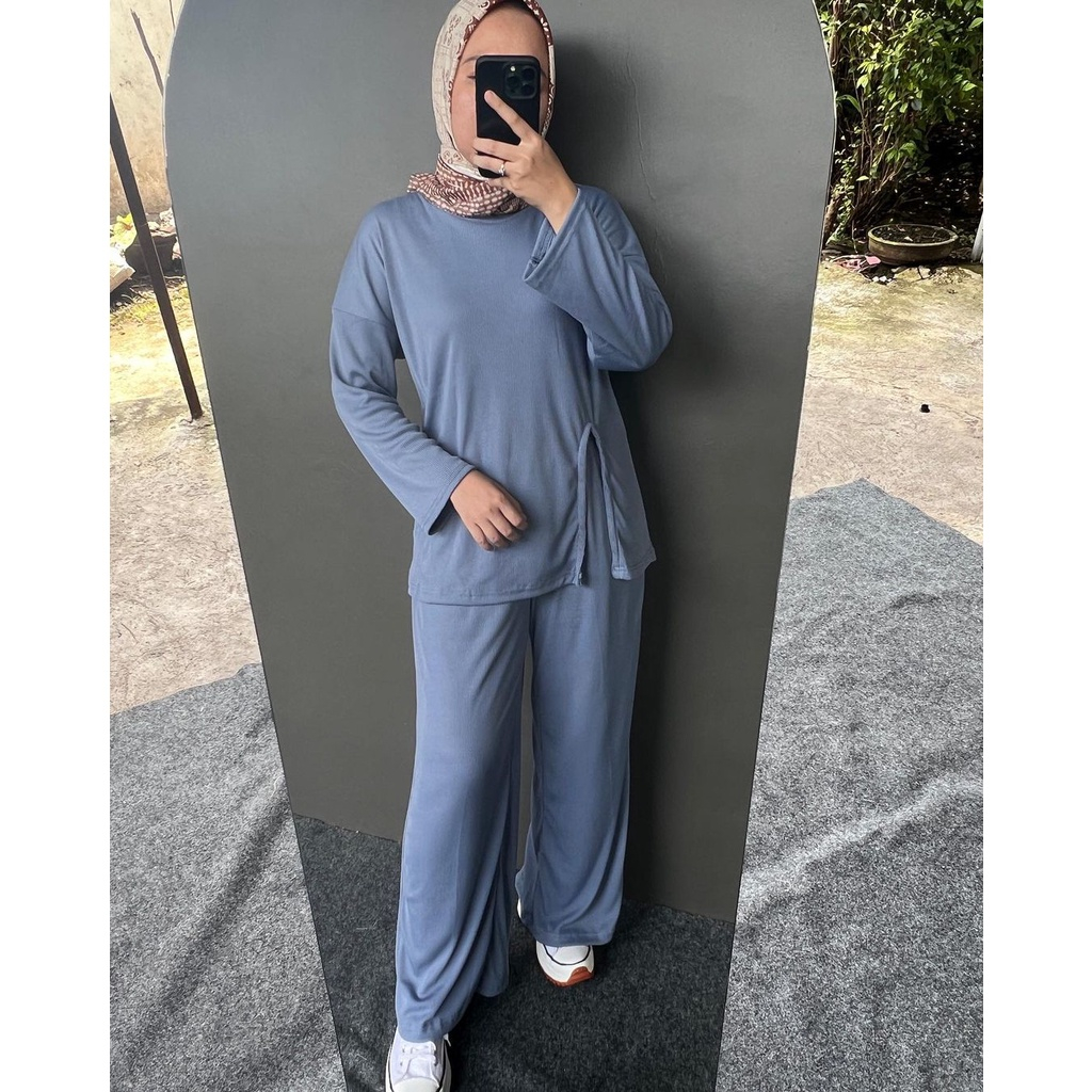 1KG MUAT 2SET | SETELAN KNIT RIB FASHION WANITA