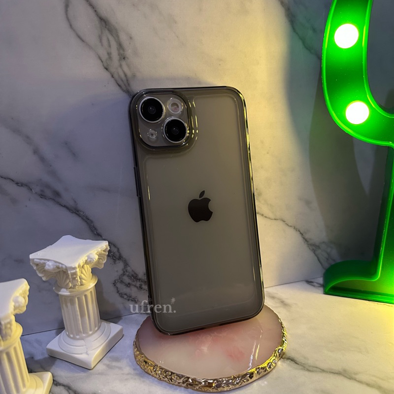 New! Space Clear Case Smoke Hitam Transparan TPU Tebal For iPhone 14 13 12 11 Pro Max X Xr Xs Max 8Plus 7Plus 8 7 Soft Case Bening
