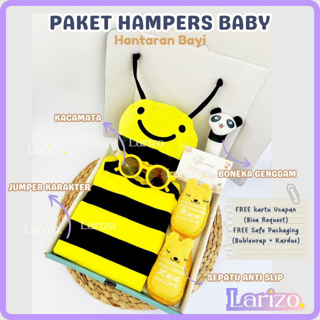 Hampers Bayi Premium Karakter Newborn Baby Gift Set Unisex Kado Kelahiran Parcel Bayi Laki-laki Pere