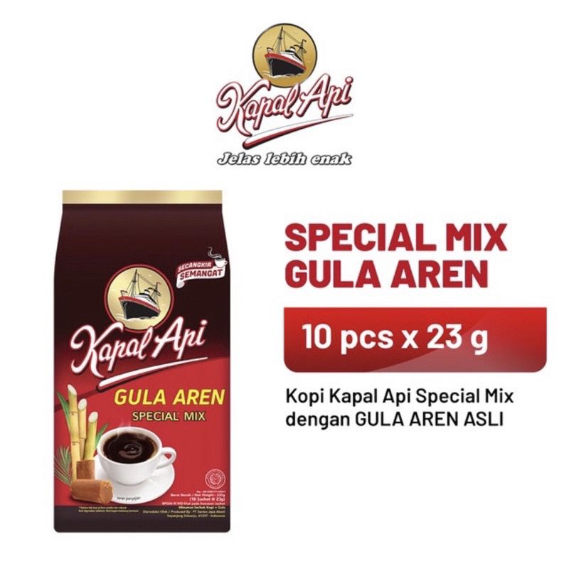 KAPAL API Special Mix Gula Aren 1 Pack (10 x 23) - kapal api isi 10pcs 10