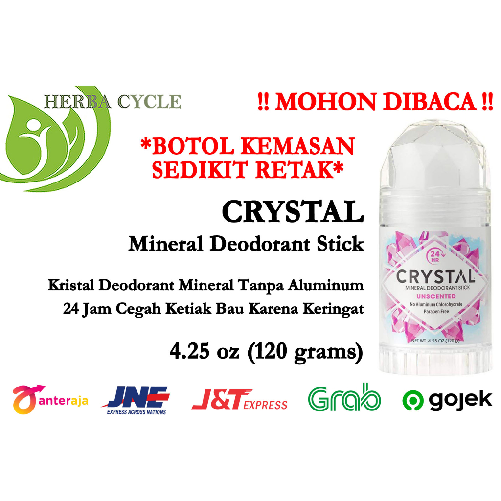 Crystal Stick Deodorant 120gr Cegah Bau Badan Keringat Burket ORI USA