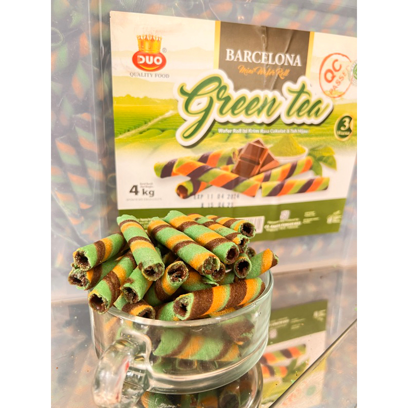 

Mini wafer Roll Greentea Coklat 500gr