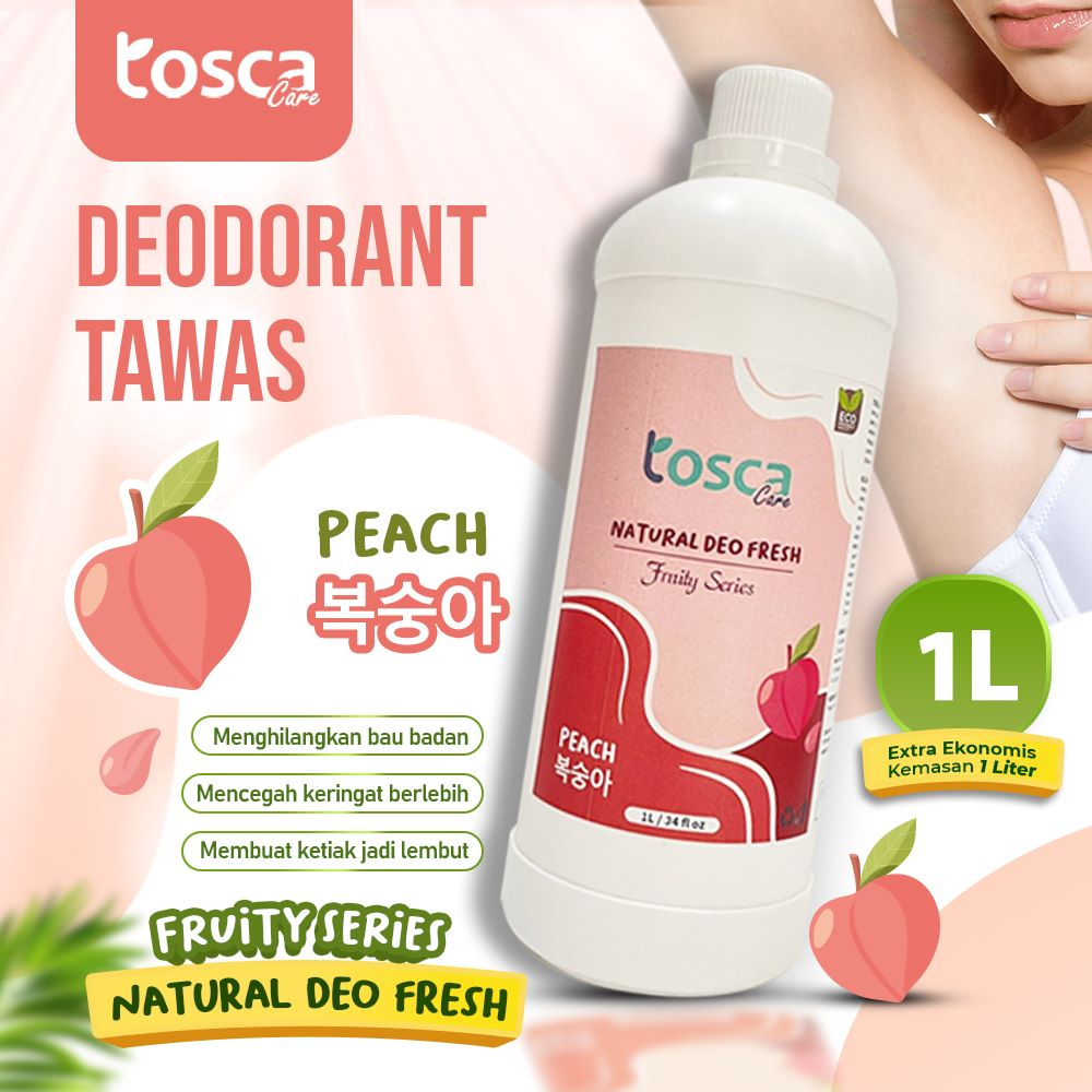 Natural Deodorant Spray 1 Liter Tosca Deo Fruity Series Mencegah Bau Ketiak