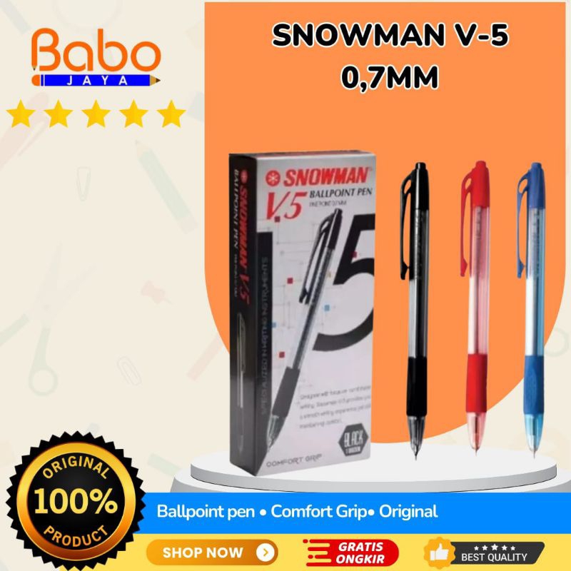 

BABO JAYA BALLPOINT SNOWMAN V-5 / SIZE : 0,7MM BULLET TIP / JENIS BALLPOINT CETEKAN