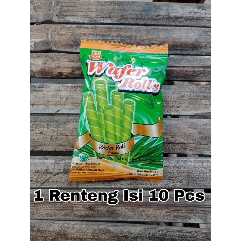 

Snack Wafer Roll Rasa Pandan 1 Renteng Isi 10 Pcs