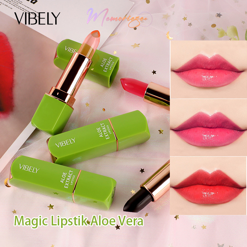 COD&Ready VIBELY Lipbalm Aloe Vera Gel Lipstik Berubah Warna Color Changing Magic Lipstick Jelly Lip