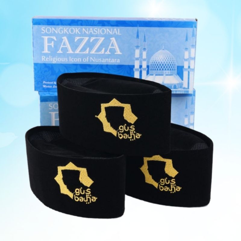 PECI GUS BAHA AC Songkok Hitam Tinggi 9 Bordir Grosir Dewasa Anak Termurah Nasional Exclusive Kopiah