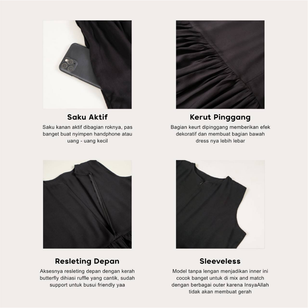Mininos Inner Sleeveless | Dress Basic Polos Spandex Rayon