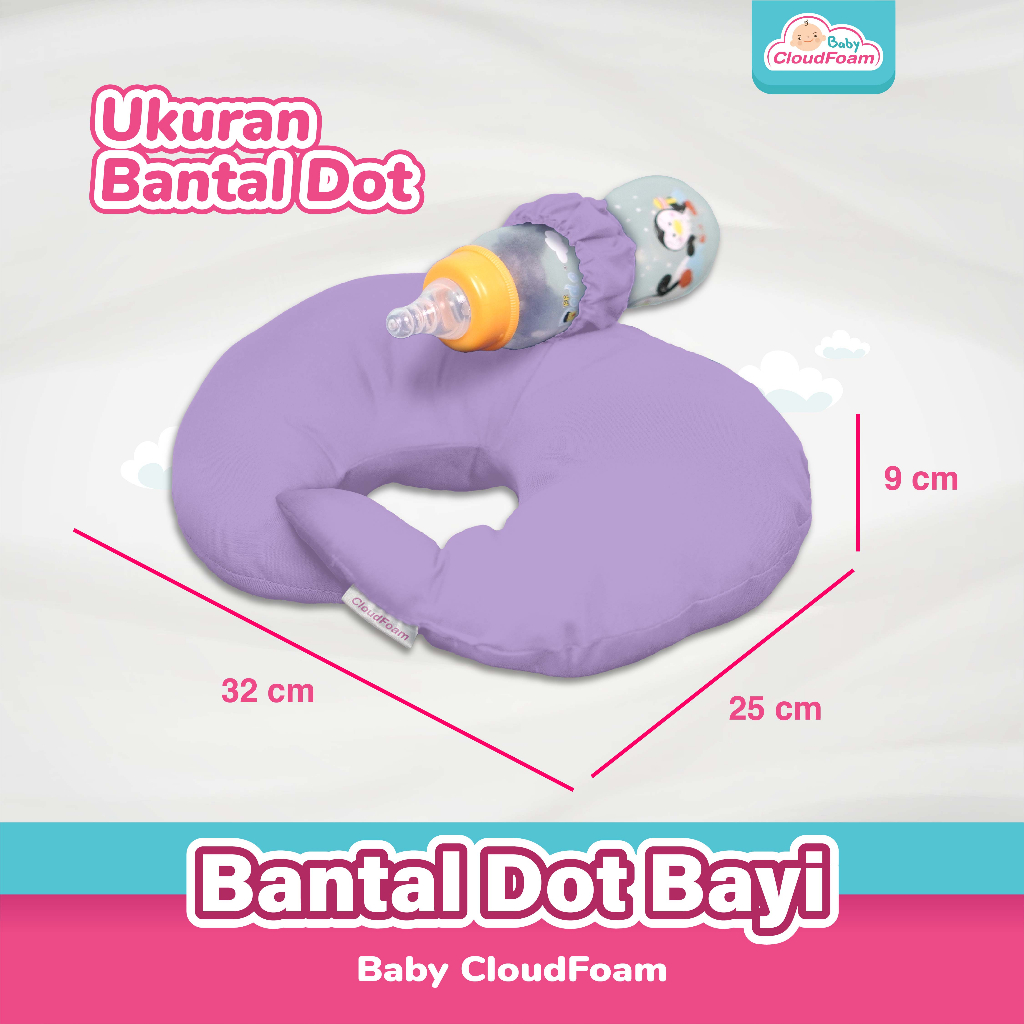 Baby Cloudfoam Paket Santai 1 Bantal Anti Peyang + 1 Bantal Dot Bayi